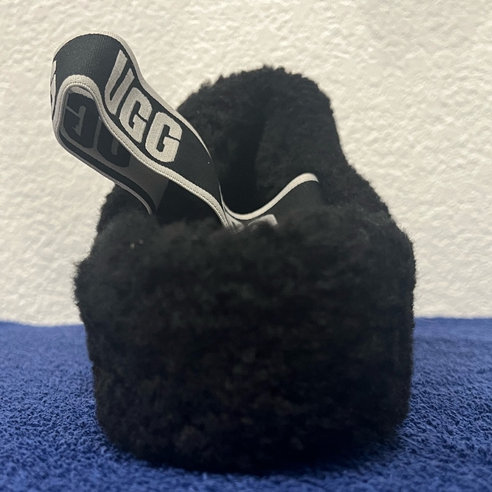 Ugg Cozy Stylish Fluff Yeah Slide Slippers Black Size 2Y - Picture 6 of 16